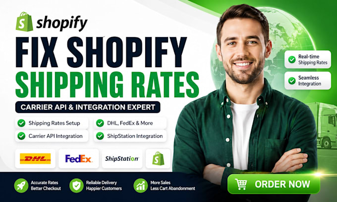 fix shopify shipping rates, carrier API, dhl, fedex and shipstation