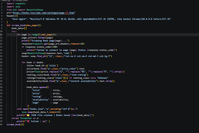 do web scraping and data extraction using python and beautiful soup