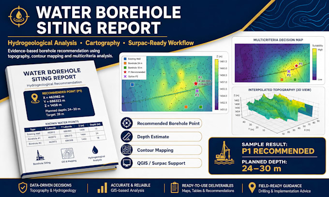create gis maps and a borehole siting