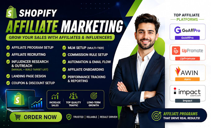 set up shopify affiliate program using goaffpro and impact