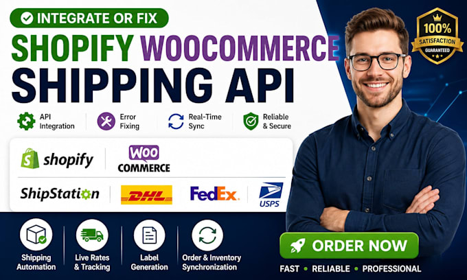 integrate or fix shopify woocommerce shipstation dhl fedex usps API