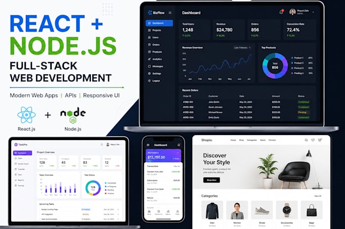 build a full stack web application using react and node js