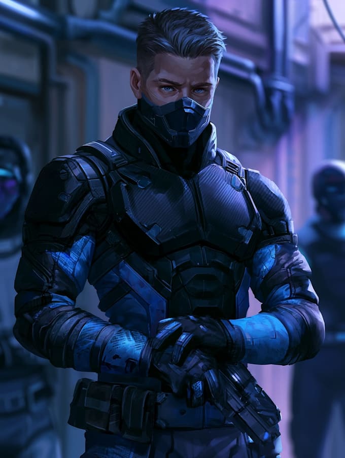 create custom space warrior and sci fi character art
