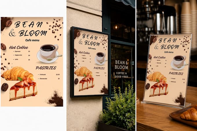 design a modern cafe or restaurant menu in canva