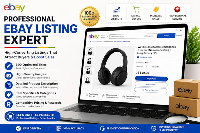 do ebay listing creation and store optimization