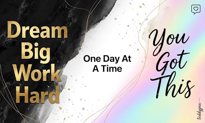 design inspirational quote graphics for instagram, tiktok and facebook