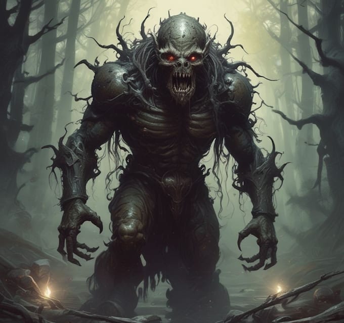 create cinematic horror character concept art