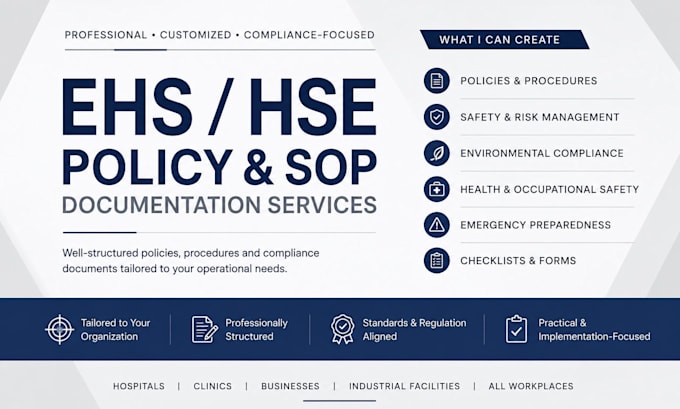 professional ehs hse policies sops and compliance documents