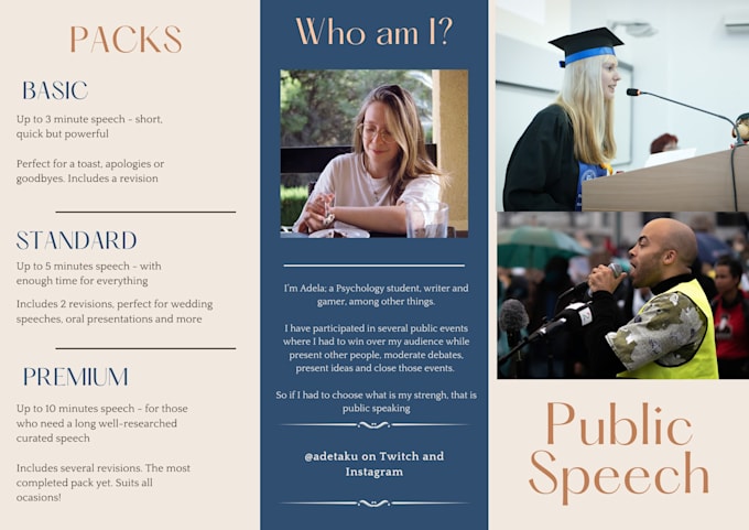 write a public speech for you, professional, funny and witty