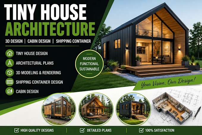 design tiny house, architecture, 3d design, cabin design, shipping container