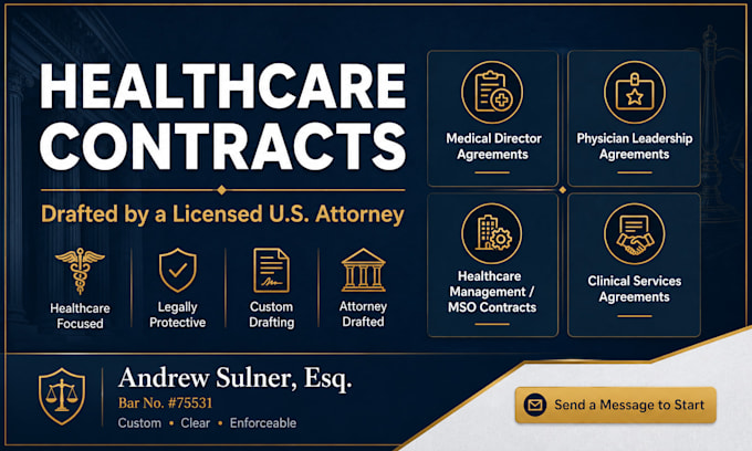 draft healthcare management as a US attorney