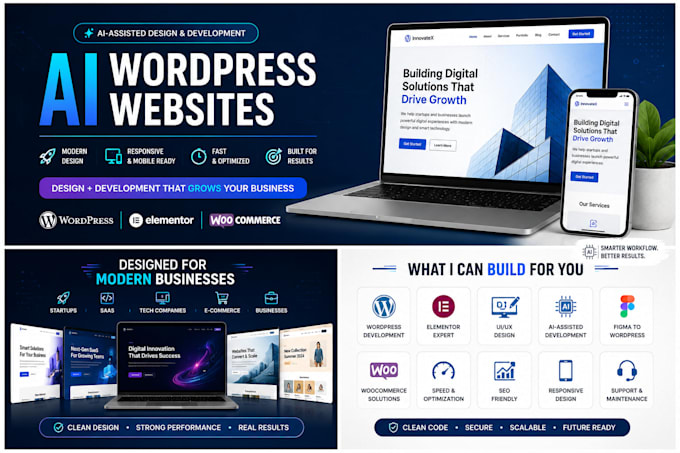 design and develop a modern ai wordpress website