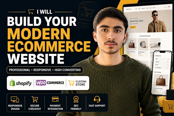 build a modern ecommerce website with shopify or woocommerce