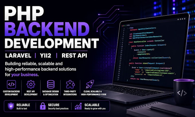 develop PHP laravel yii2 backend or rest API
