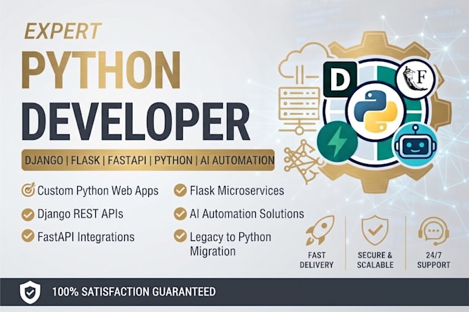 develop python fastapi django flask API ai automation and custom web application