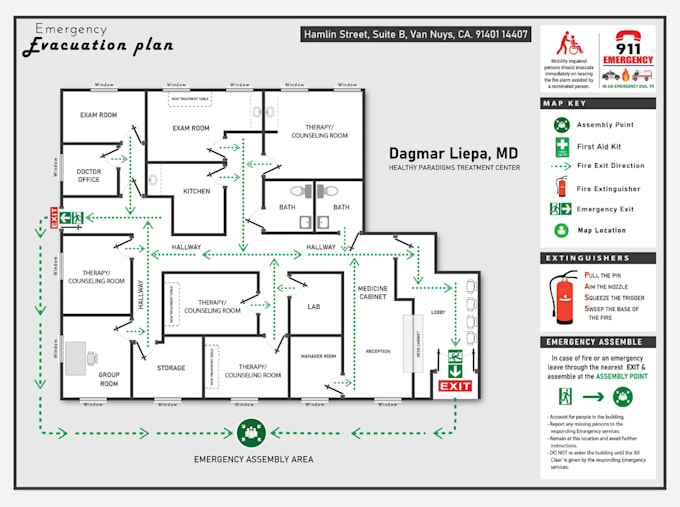 design fire safety and emergency evacuation plan, exit plan