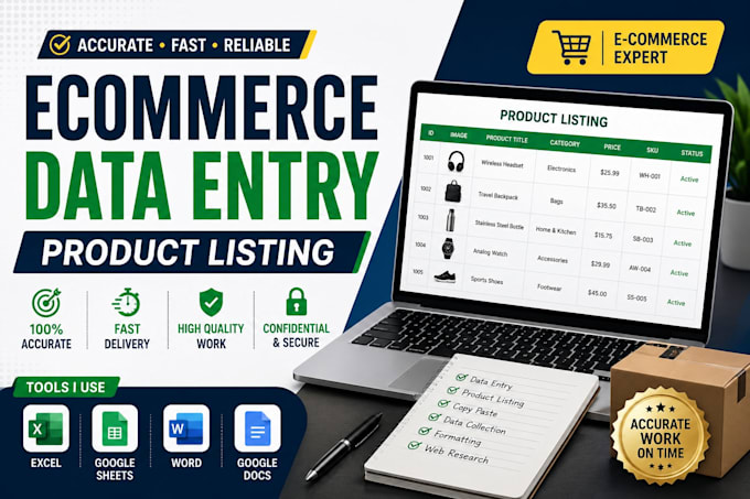 accurately do ecommerce product data entry and product listing