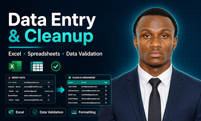 do data entry, cleanup, and formatting in excel