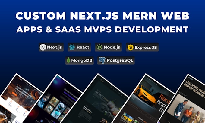 build custom nextjs mern web apps and saas mvps