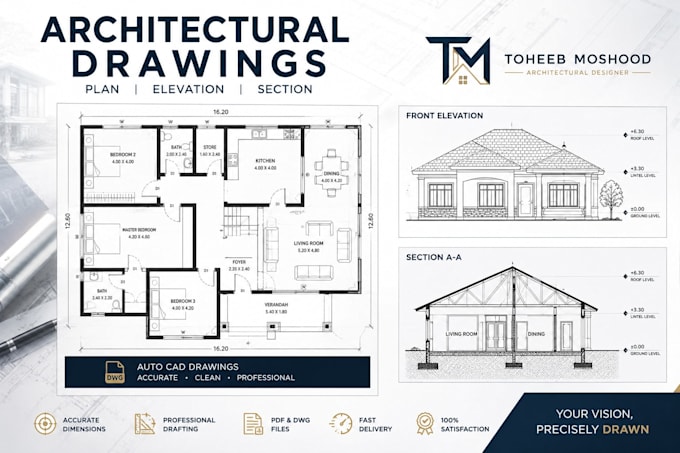 create professional architectural drawings, plans, elevations and sections