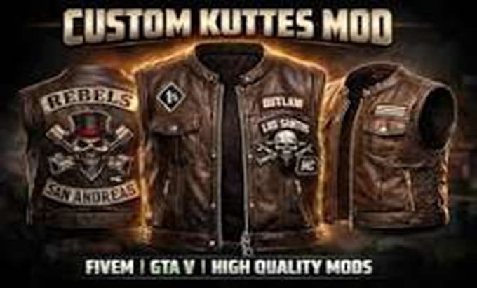 create mc kuttes fivem vest flag mc bike patch kuttes