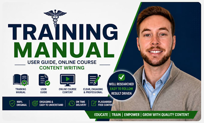 create training manual, instructional manual, workbook, training course content