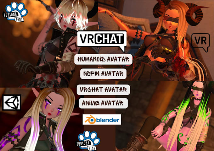 edit nsfw humanoid avatar, vrchat model, vrc commission, obs integration, warudo