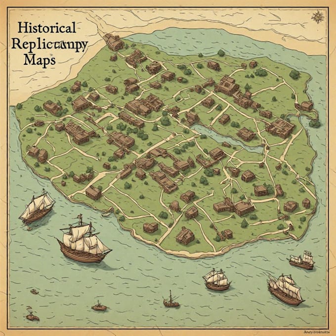 design custom vintage historical maps with old cartography style