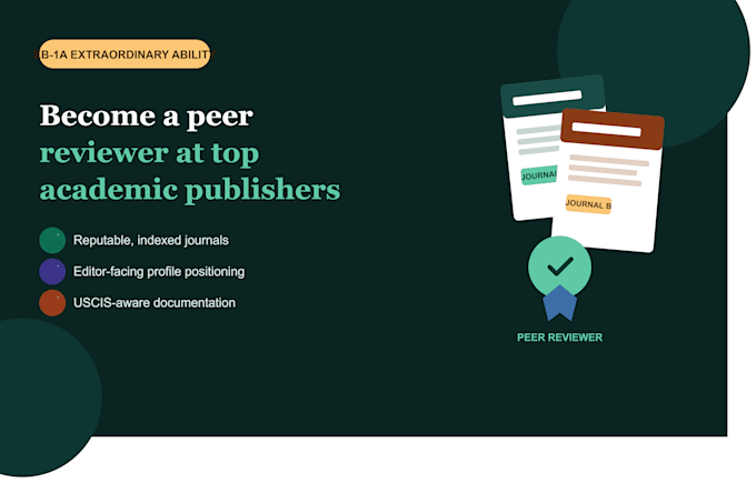help you become peer reviewer in springer and elsevier for eb1a