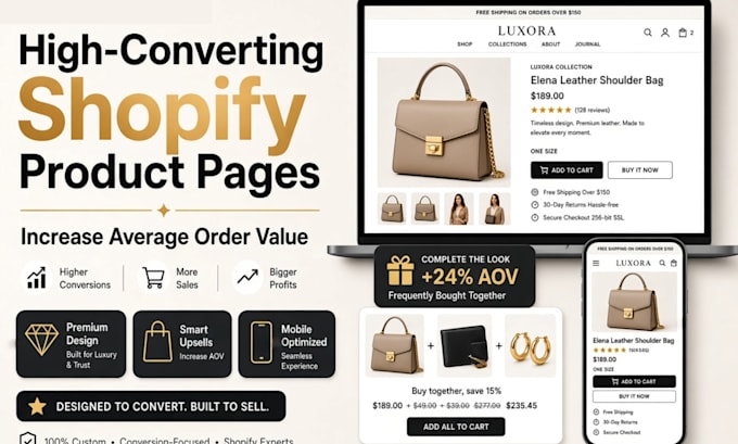 design high converting shopify product pages, graphics that increase order value