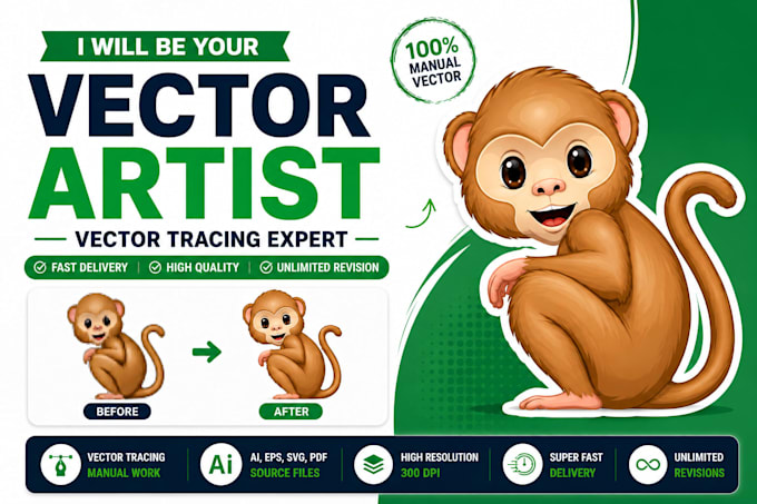 do manual vector tracing, image to vector, logo to vector