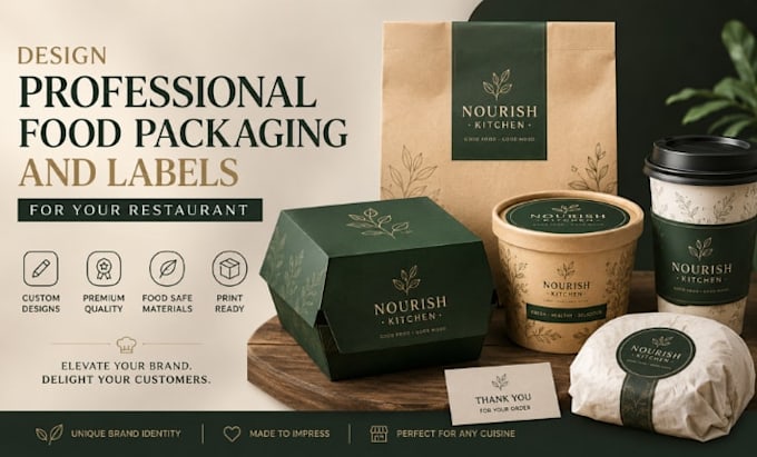 design professional food packaging and labels for your restaurant