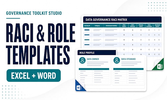 provide data governance raci and role templates