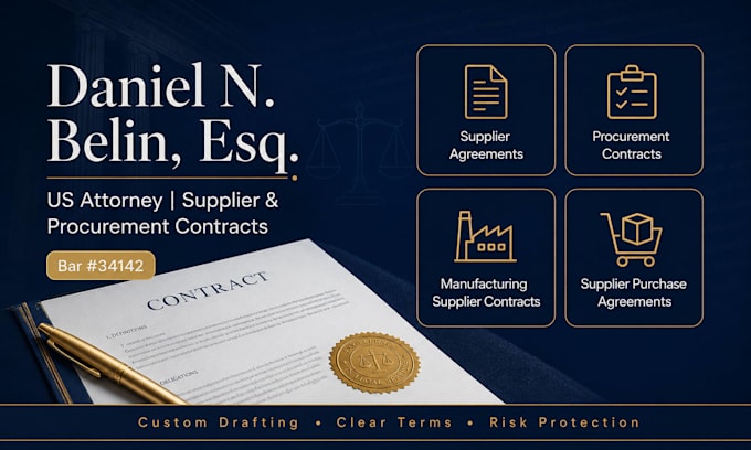 write legally binding manufacturing supplier contracts and ndas