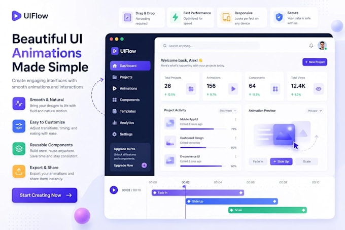 create a professional saas product demo video with UI animation