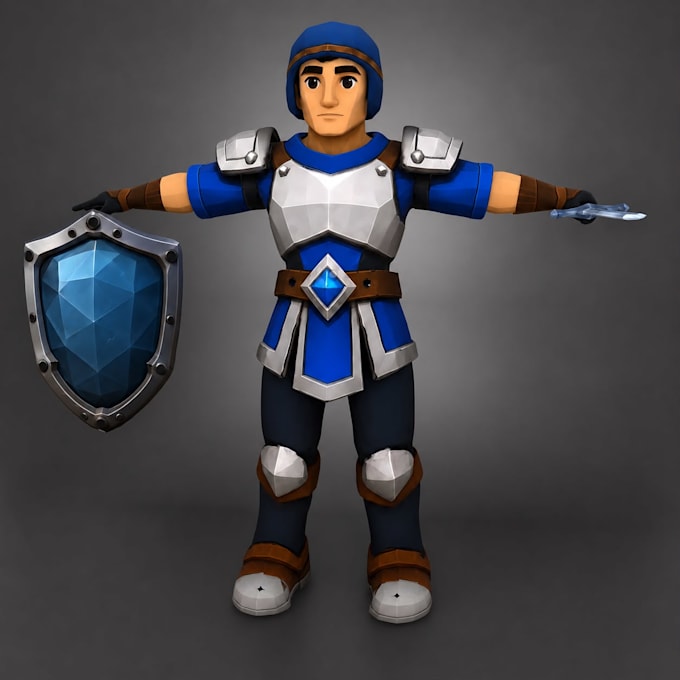 sculpt 3d unity game characters model and rigging, weapons, orc fantasy model