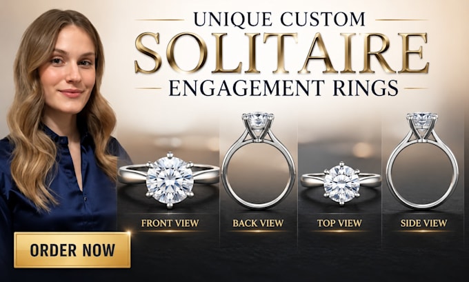 create unique custom solitaire engagement rings designs from your idea or sketch