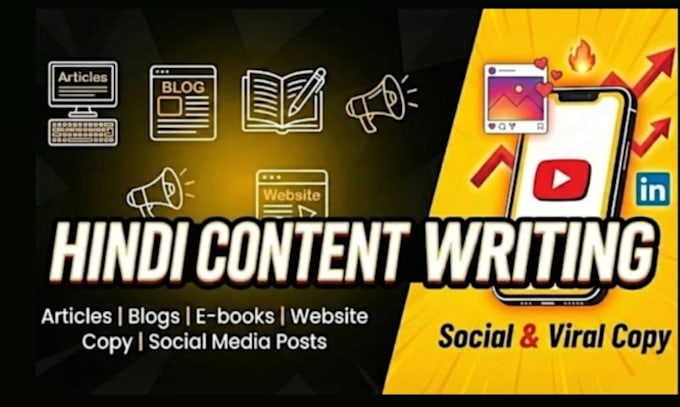 do professional SEO hindi content writing, youtube scripts