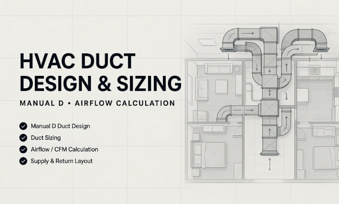 do hvac duct design, duct sizing and manual d with airflow calculation