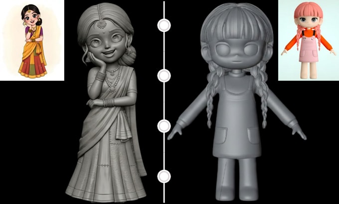 convert 2d image to 3d model 2d to 3d printable stl file 3d action figure