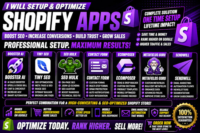 do booster ai tiny SEO hulk contact form ecomposer metafields guru sendwill
