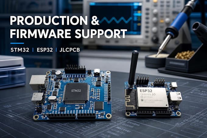 design, review, guide schematics, pcb, pcba, jlcpcb production, basic firmware