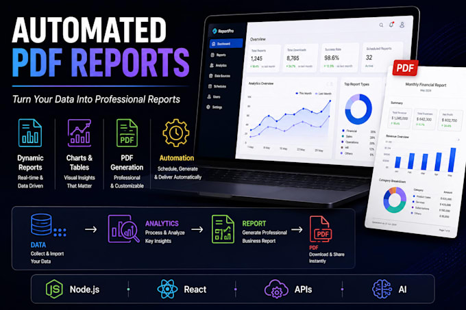 build automated PDF reports and business reporting systems