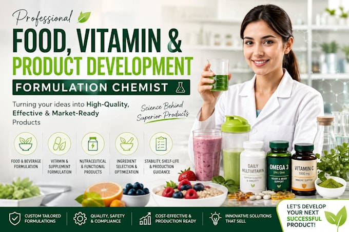 do food formulation, vitamin and product development formulation chemist