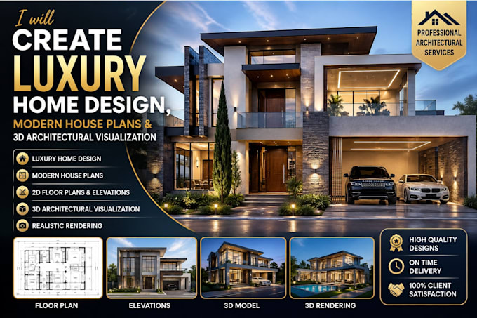 create luxury home design modern house plans and 3d architectural visualization