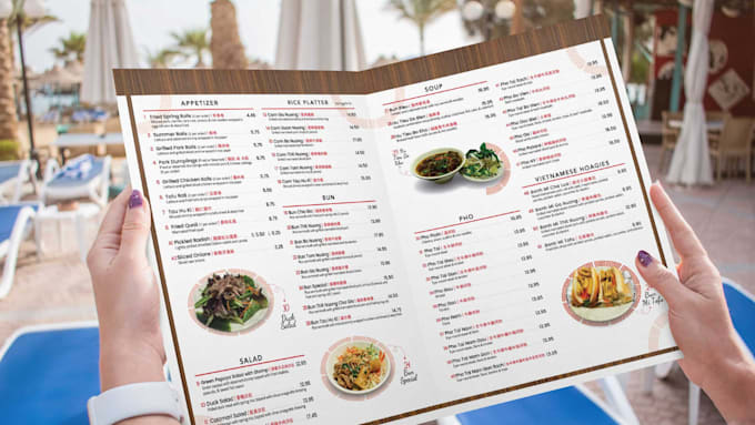 design or redesign food coffee, drink menu, flyer for resaurant cafe with canva