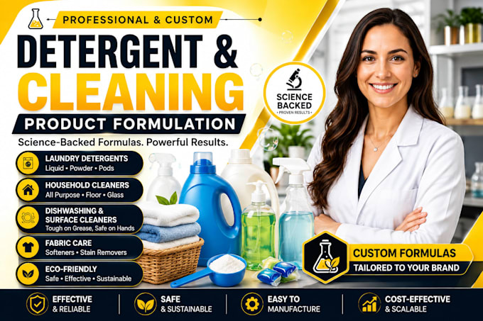develop custom laundry detergent and cleaning product formulas