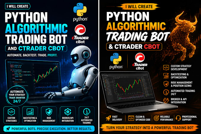 create custom python algorithmic trading bot and ctrader cbot