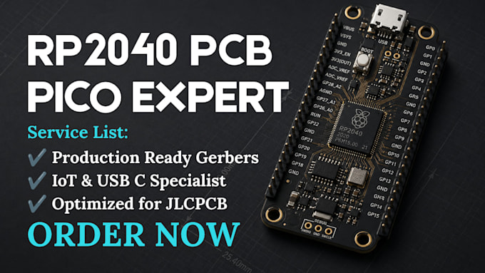 design custom production ready rp2040 raspberry pi pico pcb in kicad
