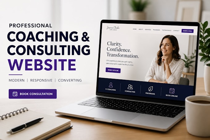 build coach website, consulting website, wordpress website, therapy website
